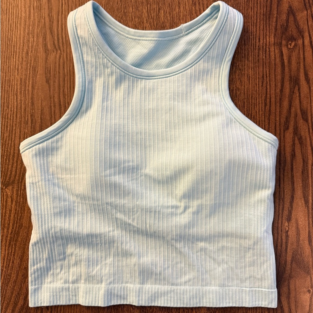lululemon athletica Light Blue Ribbed Tank Top